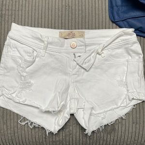 Hollister distressed white short short size 3